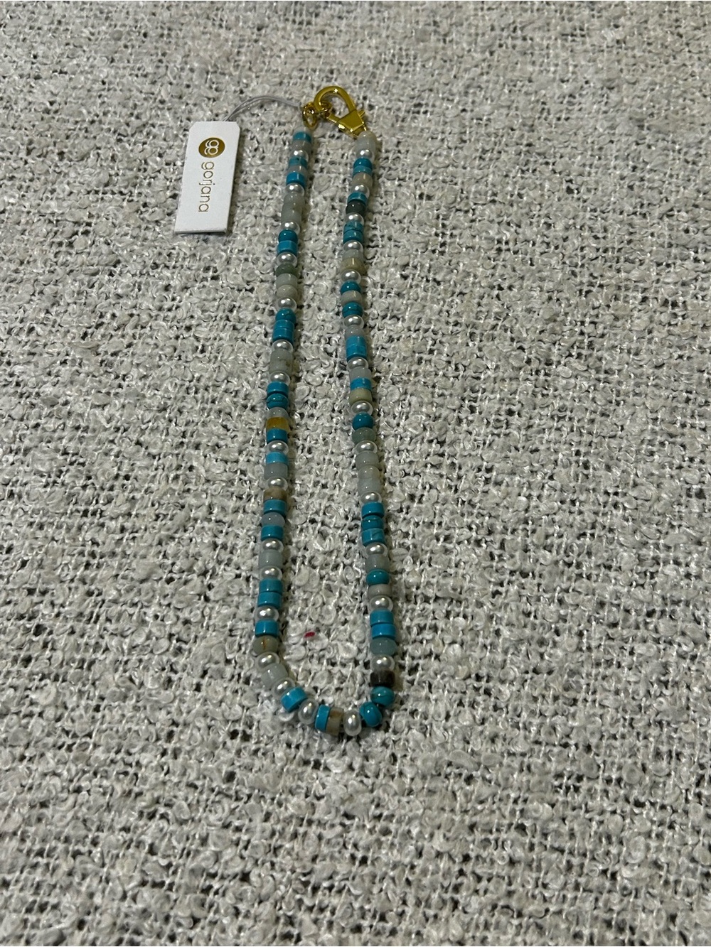NWT Gorjana Turquoise Beaded Necklace with Gold Clasp - Picture 4 of 7